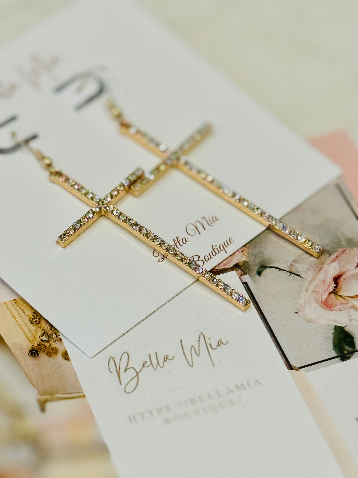 Sparkle Cross Earrings