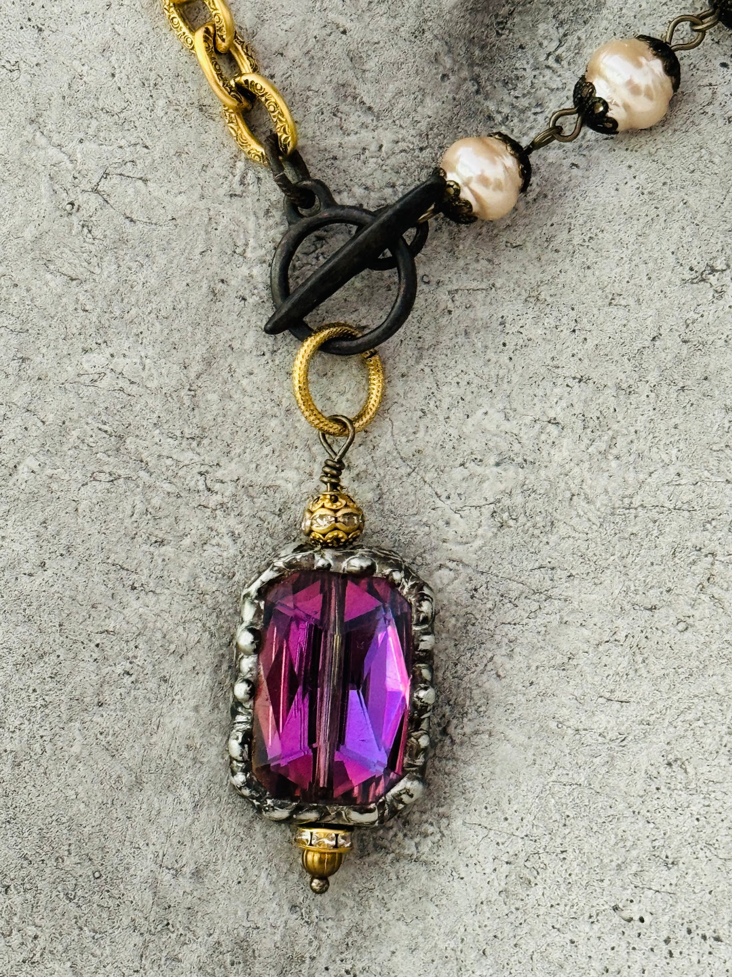 Magenta Crystal Necklace
