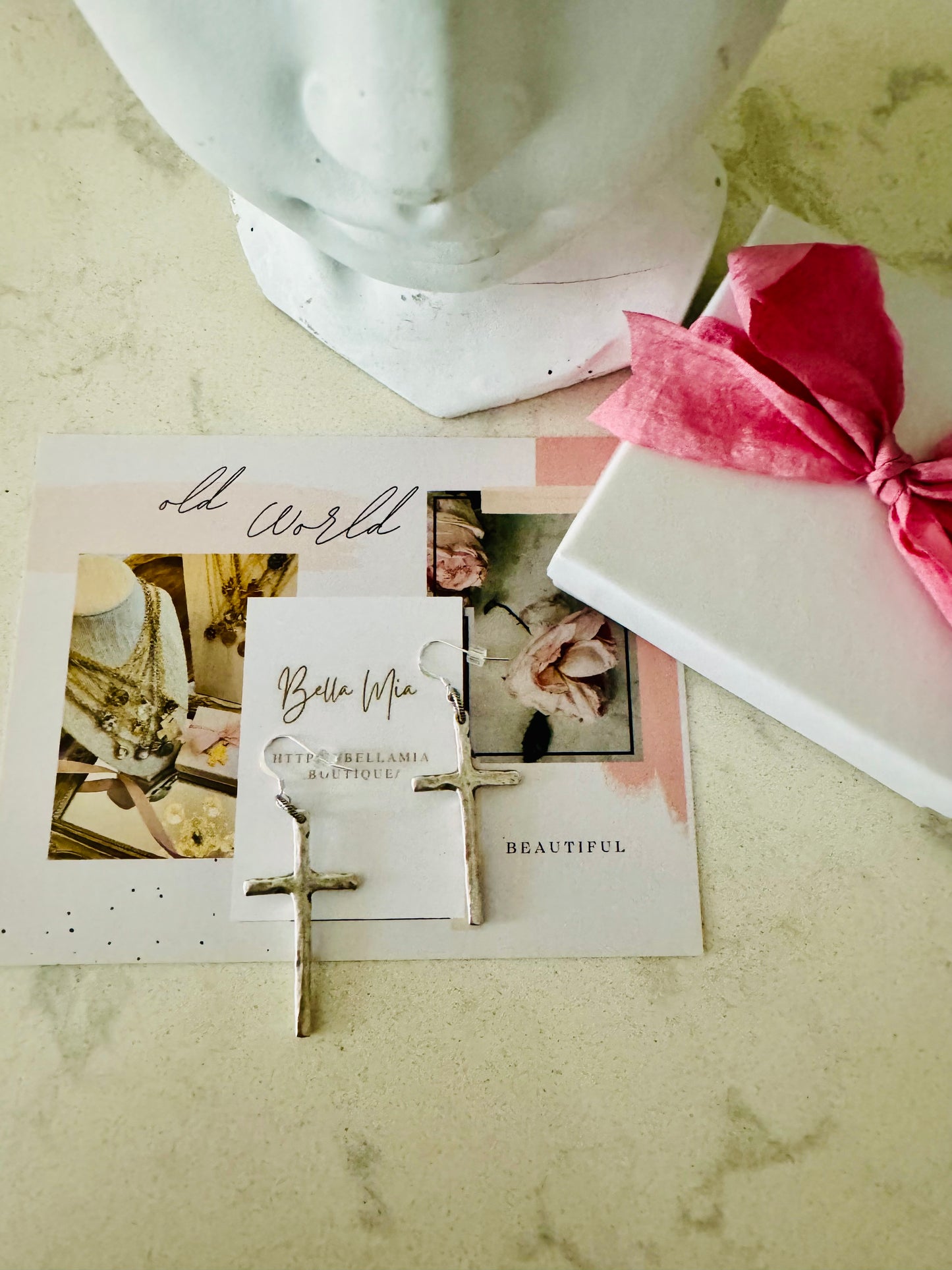 Antique Silver Cross Earrings