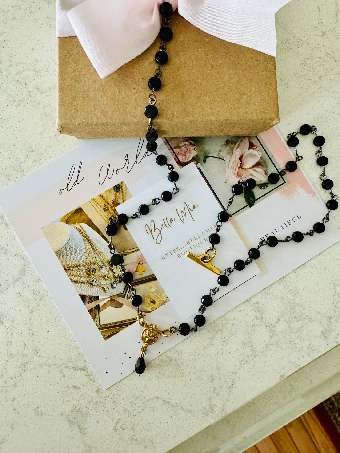 Black Rosary Necklace
