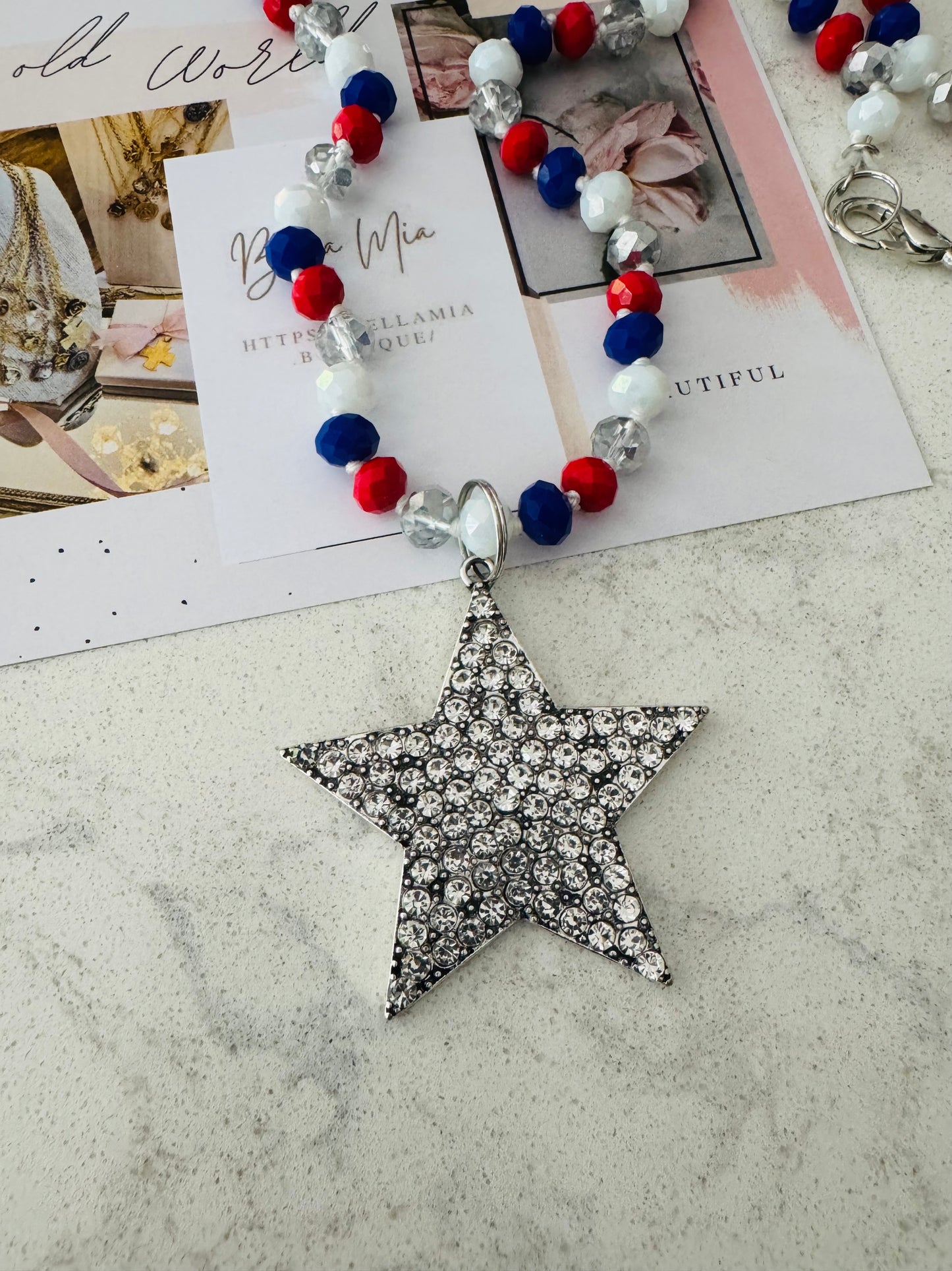 Americana Crystal Star Necklace