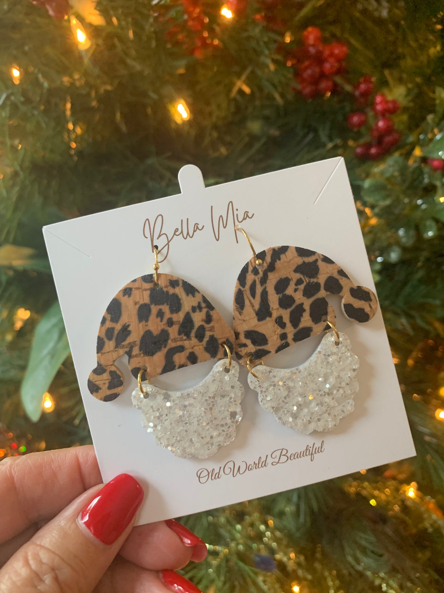 Christmas Leather Earrings 