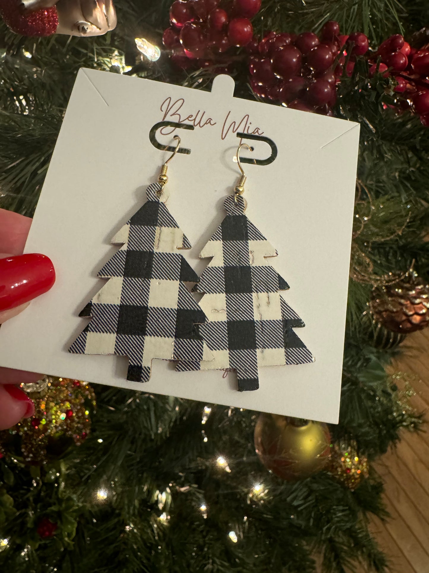 Christmas Leather Earrings 
