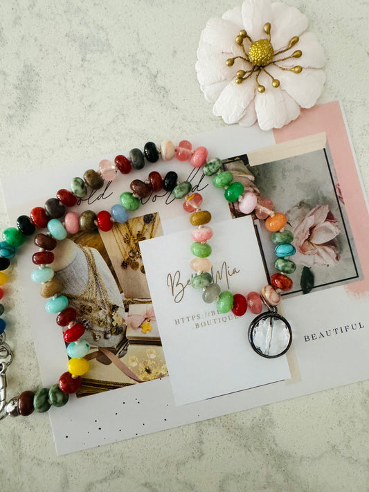 Round Crystal Candy Beaded Necklace