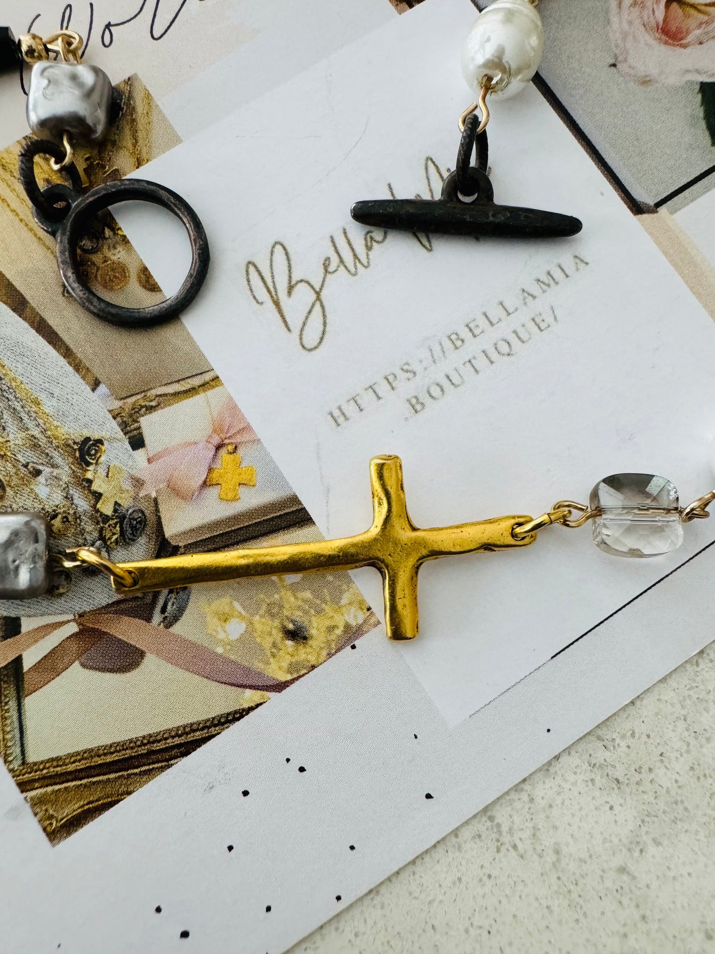 ‘East to West’ Vintage  Cross Necklace