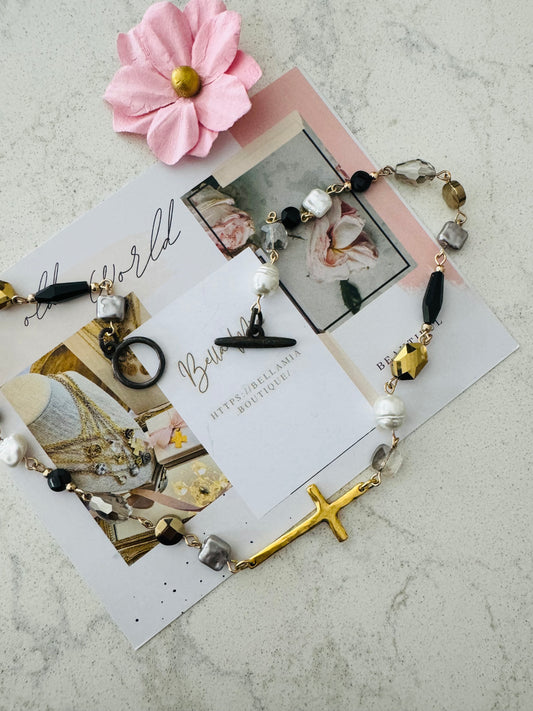 ‘East to West’ Vintage  Cross Necklace