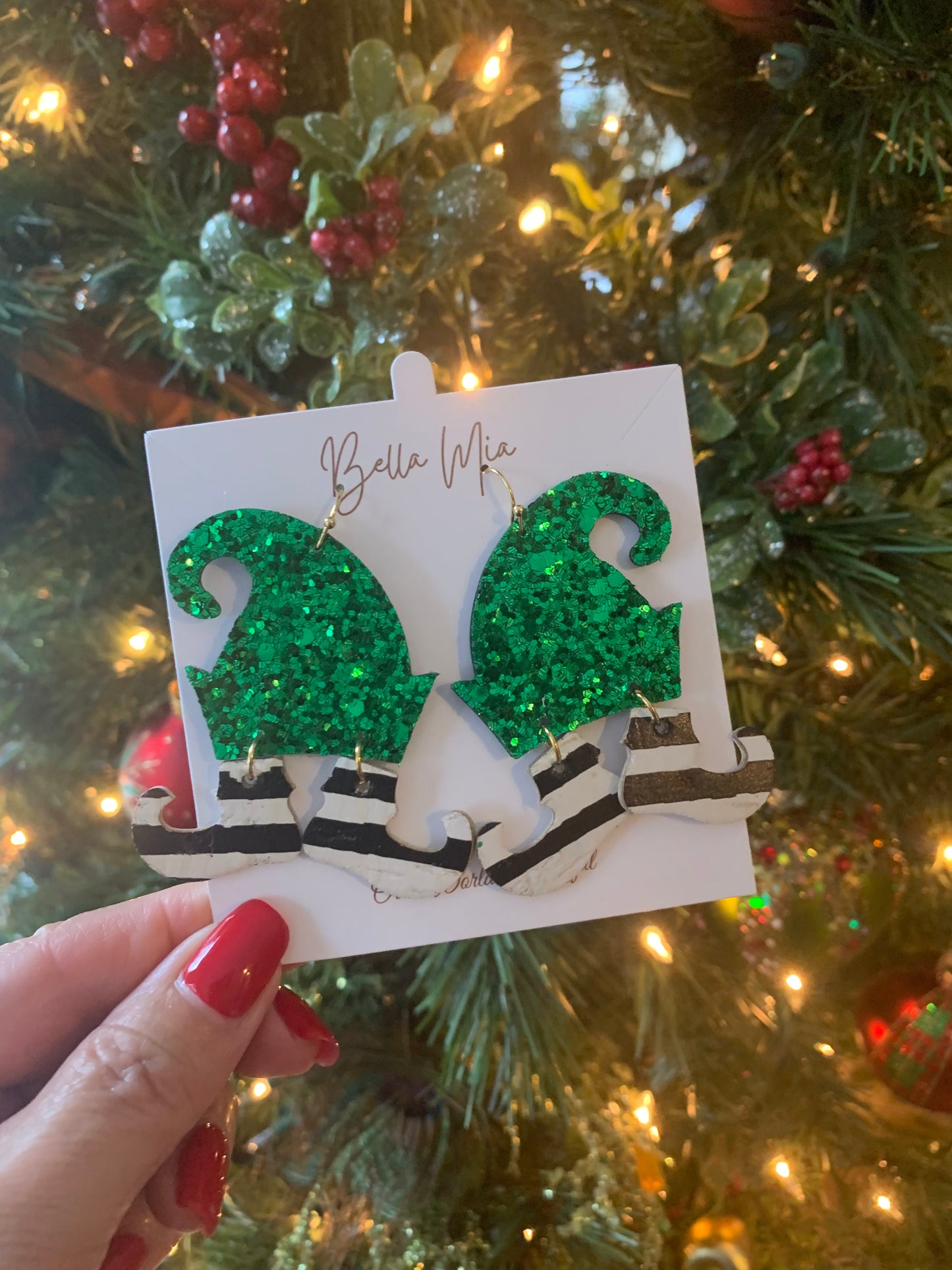 Christmas Leather Earrings 