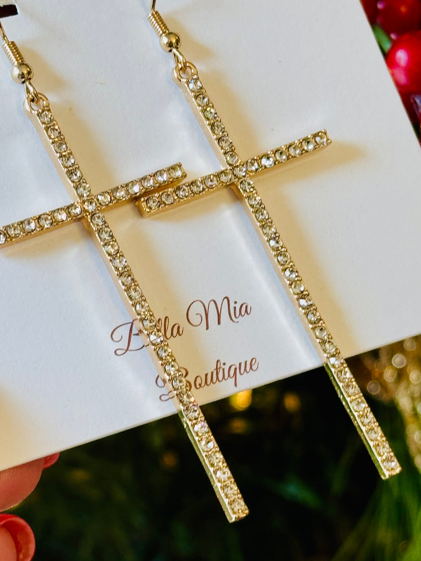 Sparkle Cross Earrings