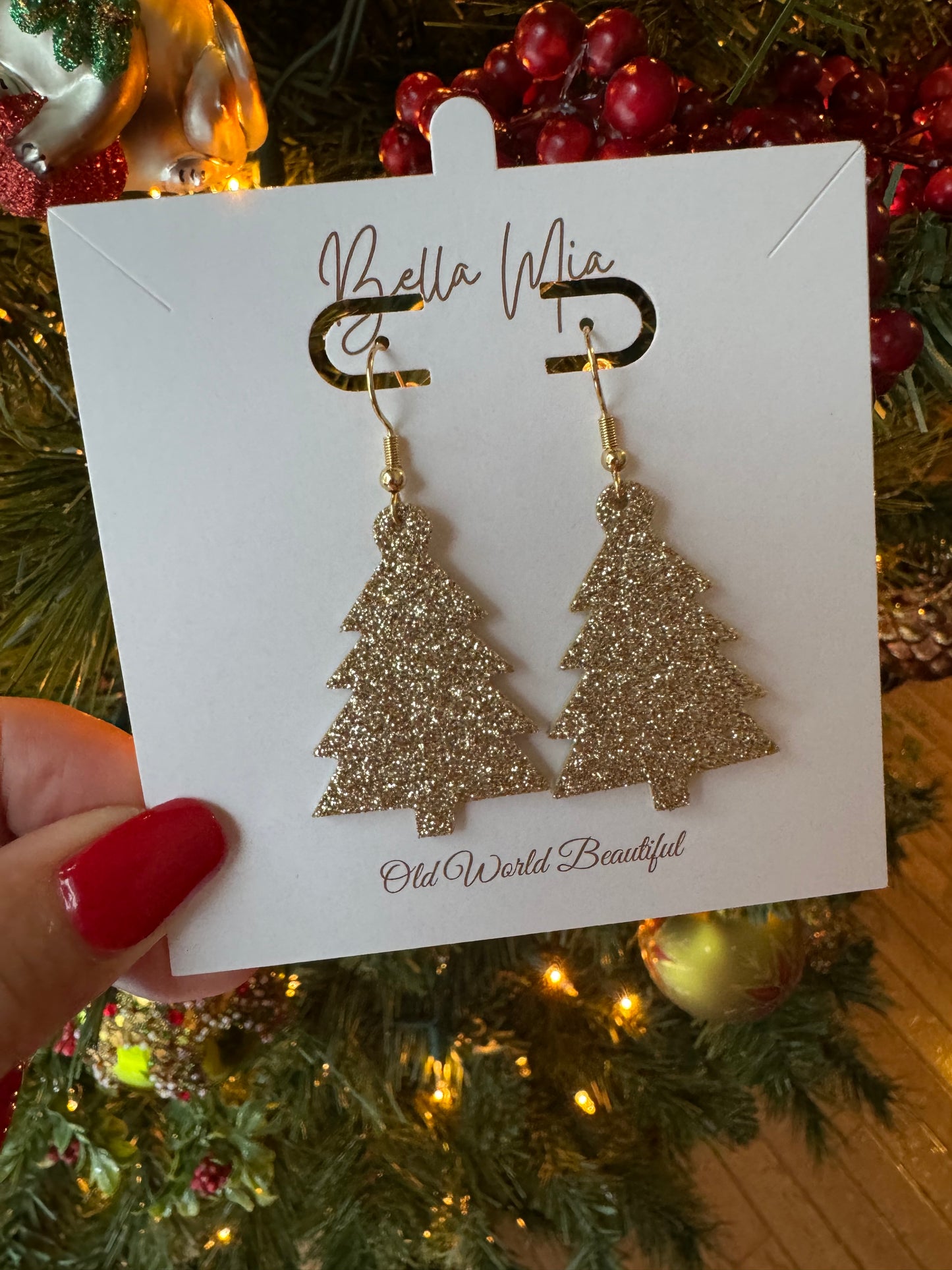Christmas Leather Earrings 