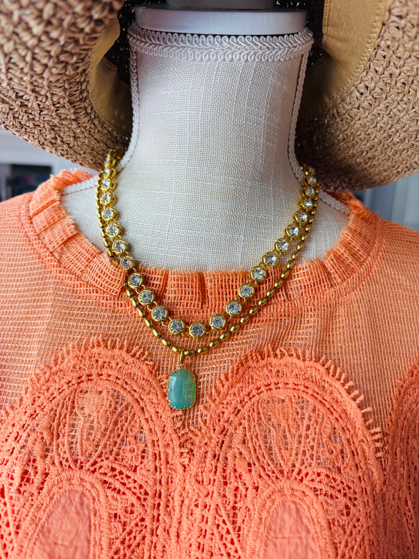 Large Green Opalite Necklace