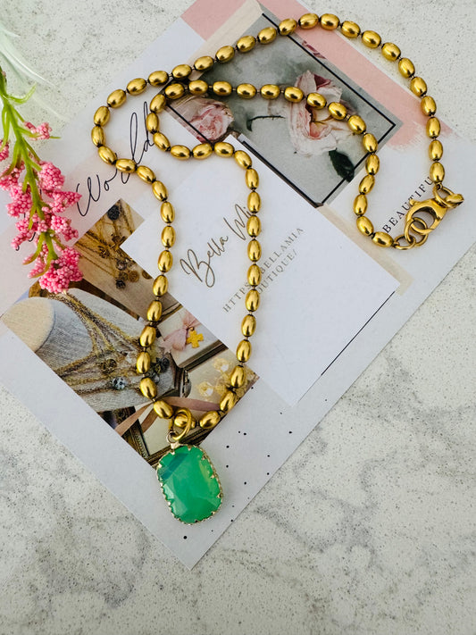 Large Green Opalite Necklace