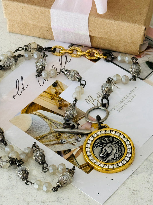 Alessia Unicorn Rhinestone Necklace
