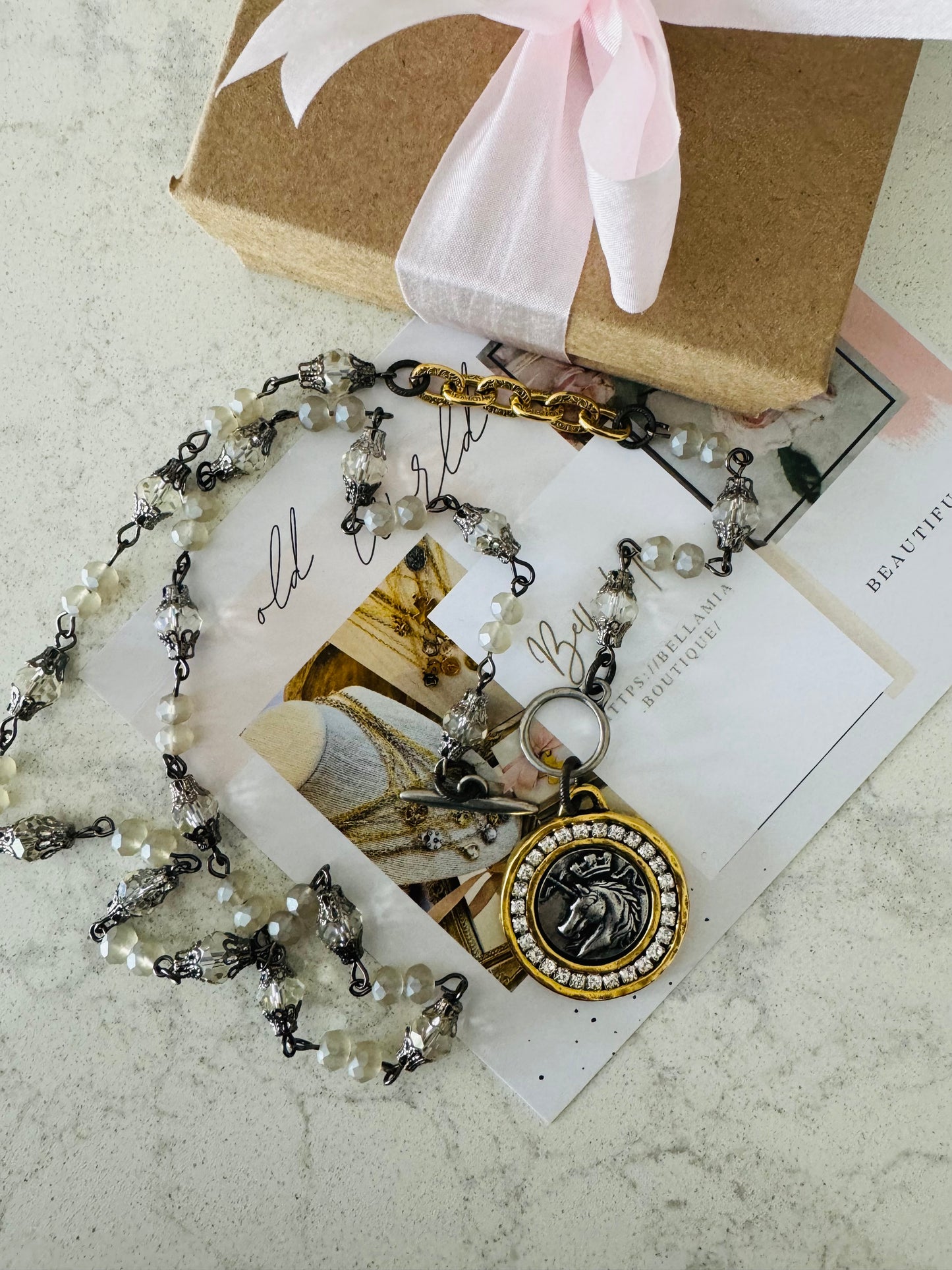 Alessia Unicorn Rhinestone Necklace