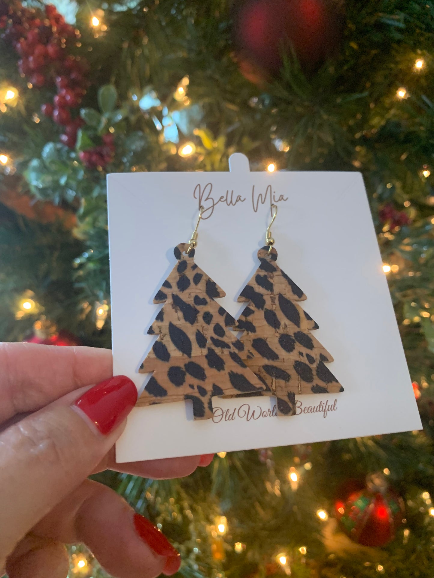 Christmas Leather Earrings 