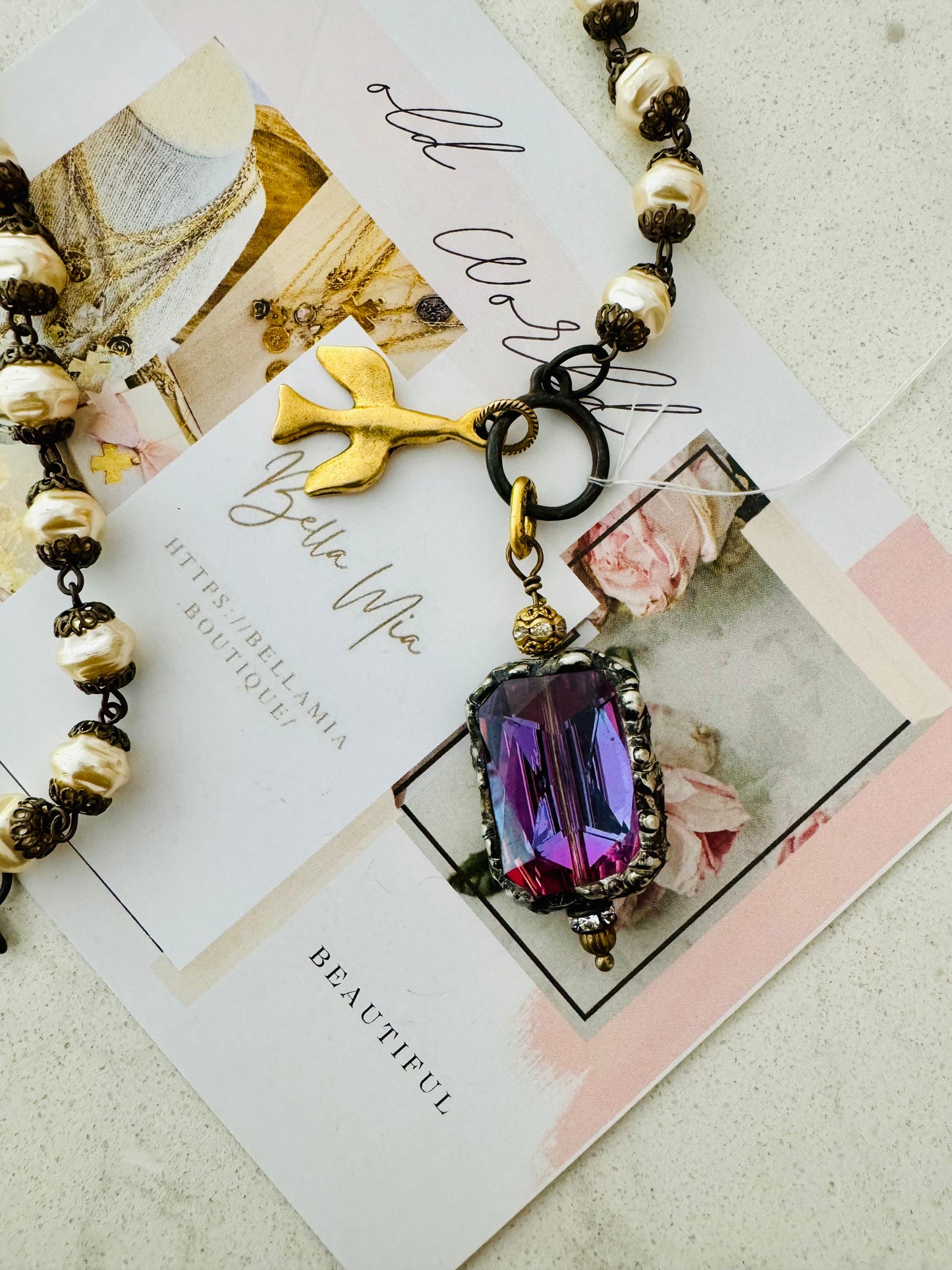 Magenta Crystal Necklace