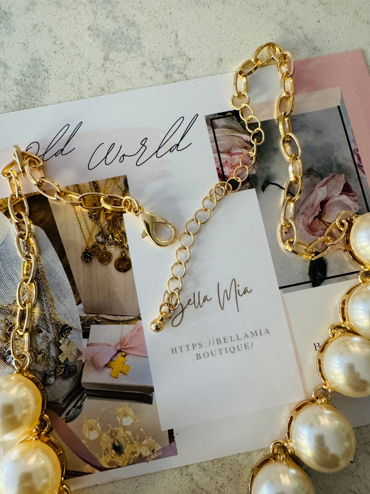 Dime Pearl Necklace Set