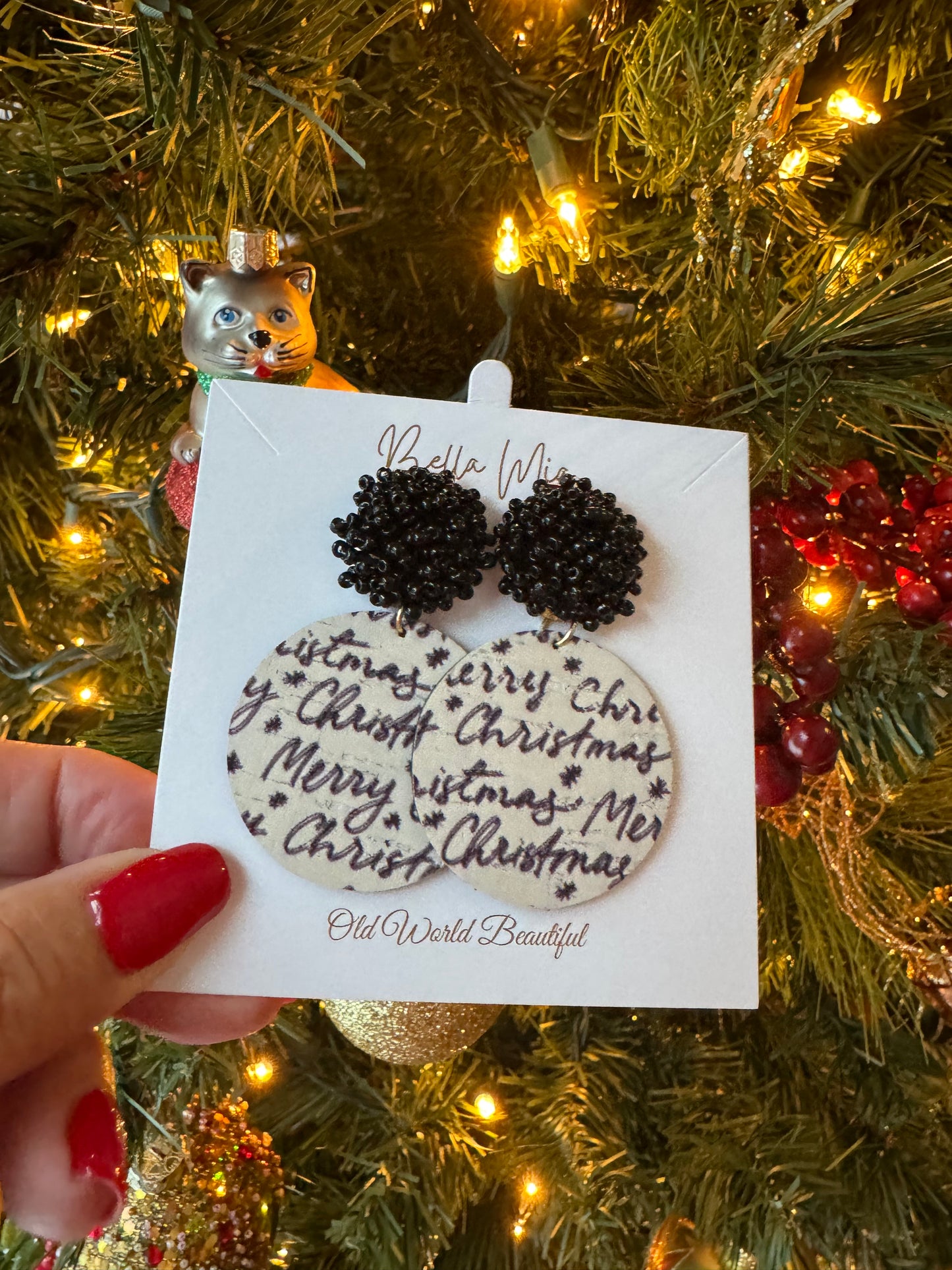 Christmas Leather Earrings 