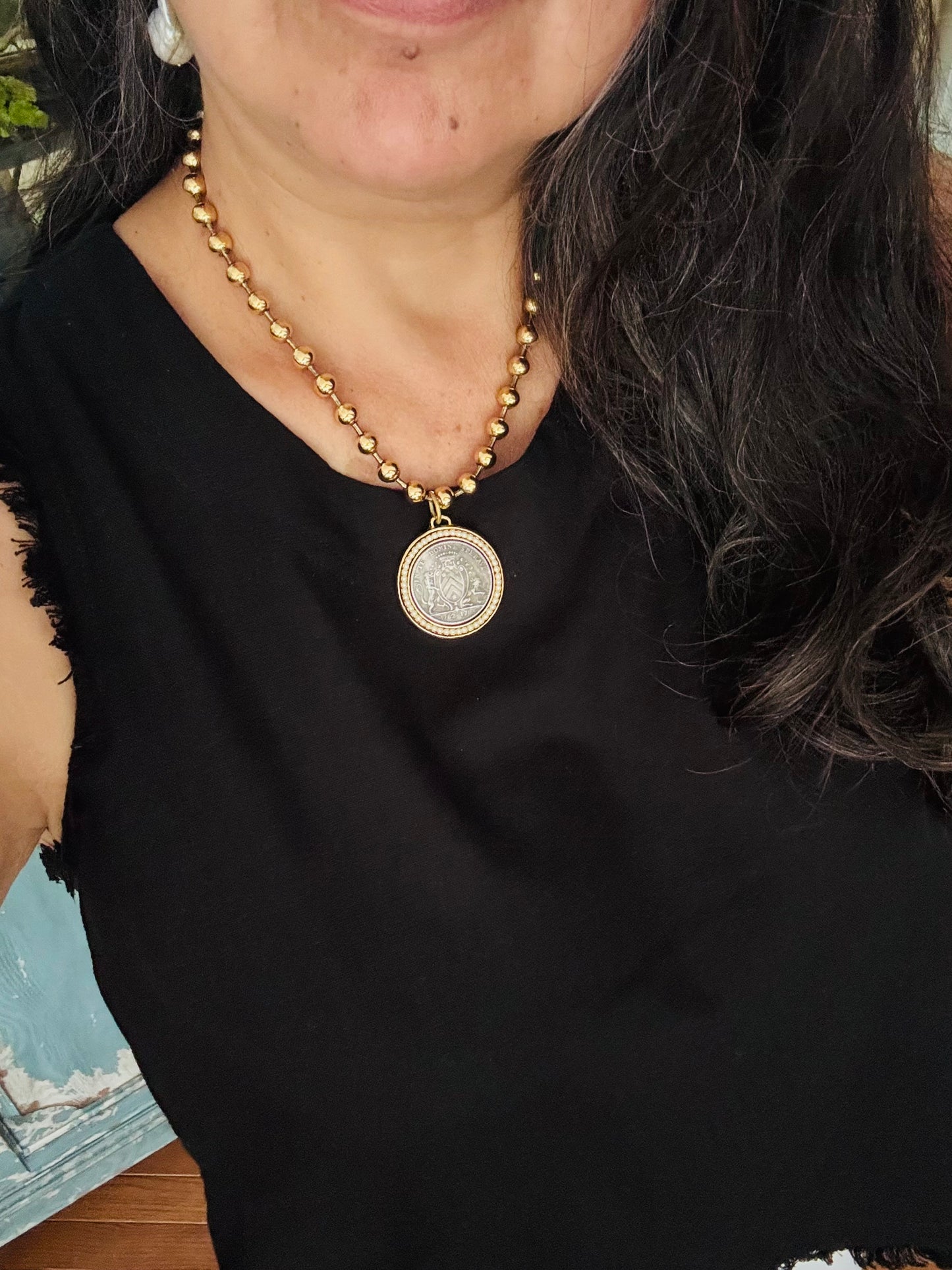 French Vintage Coin Necklace