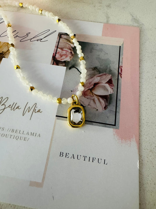 Magnolia Crystal  Necklace