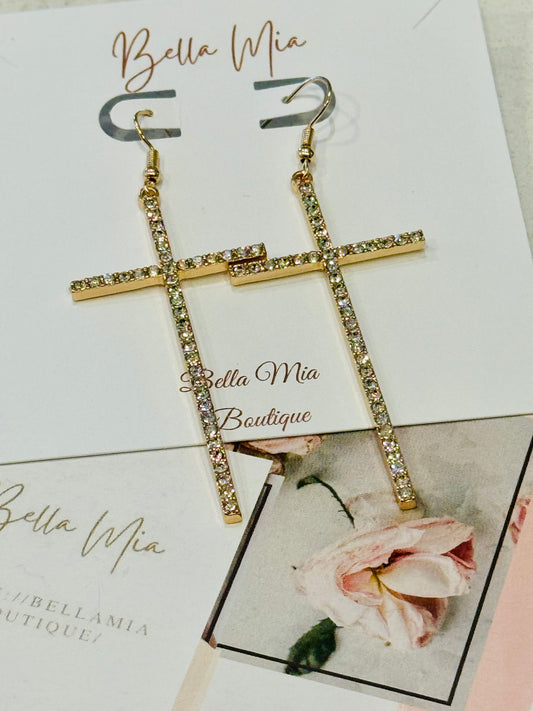 Sparkle Cross Earrings