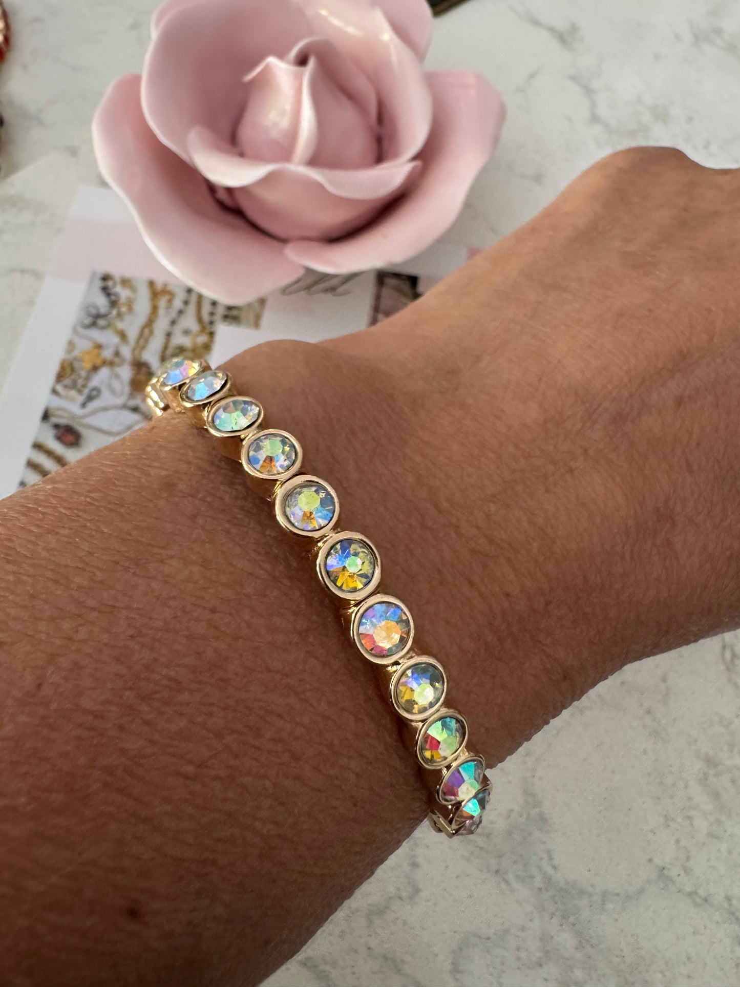 Red, White & Blue Crystal Bracelet