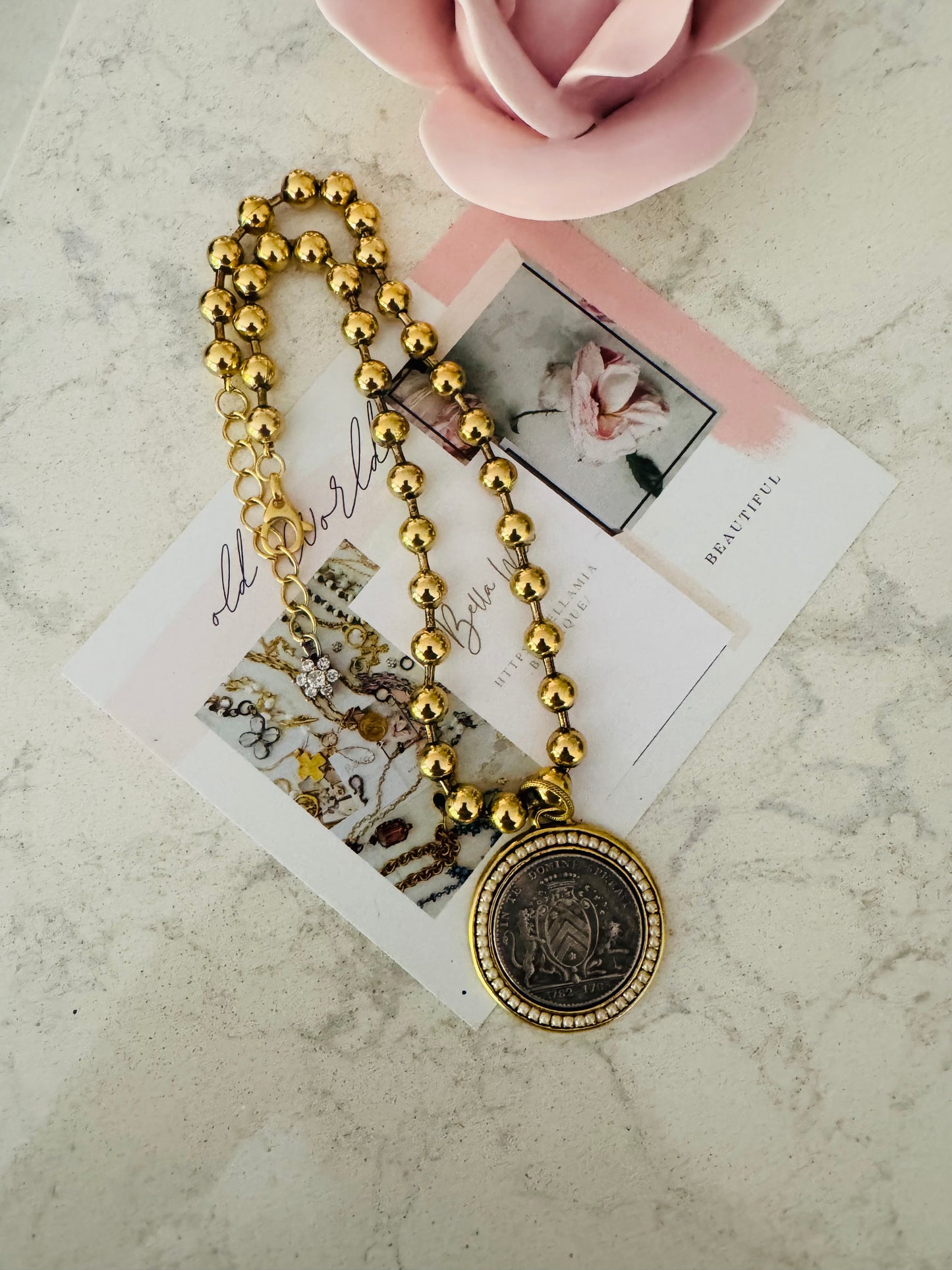 French Vintage Coin Necklace