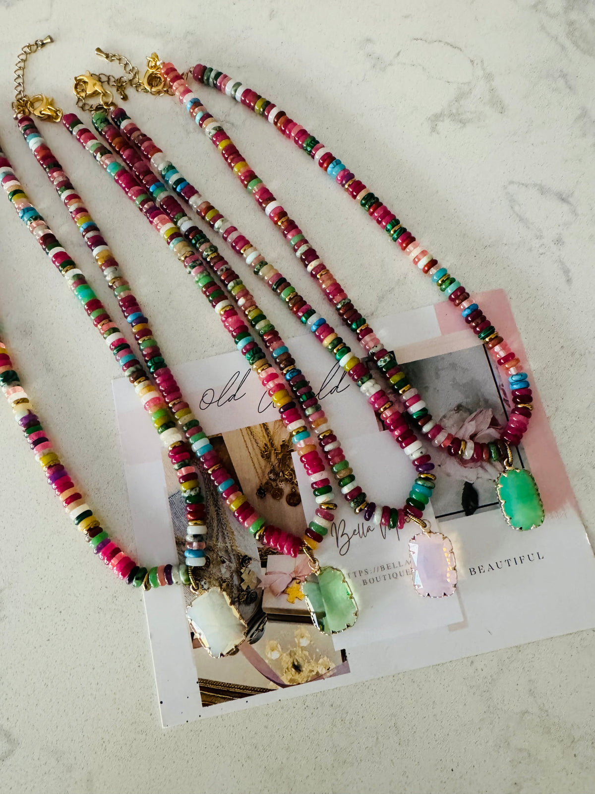 Gia&Mint Beaded Necklace