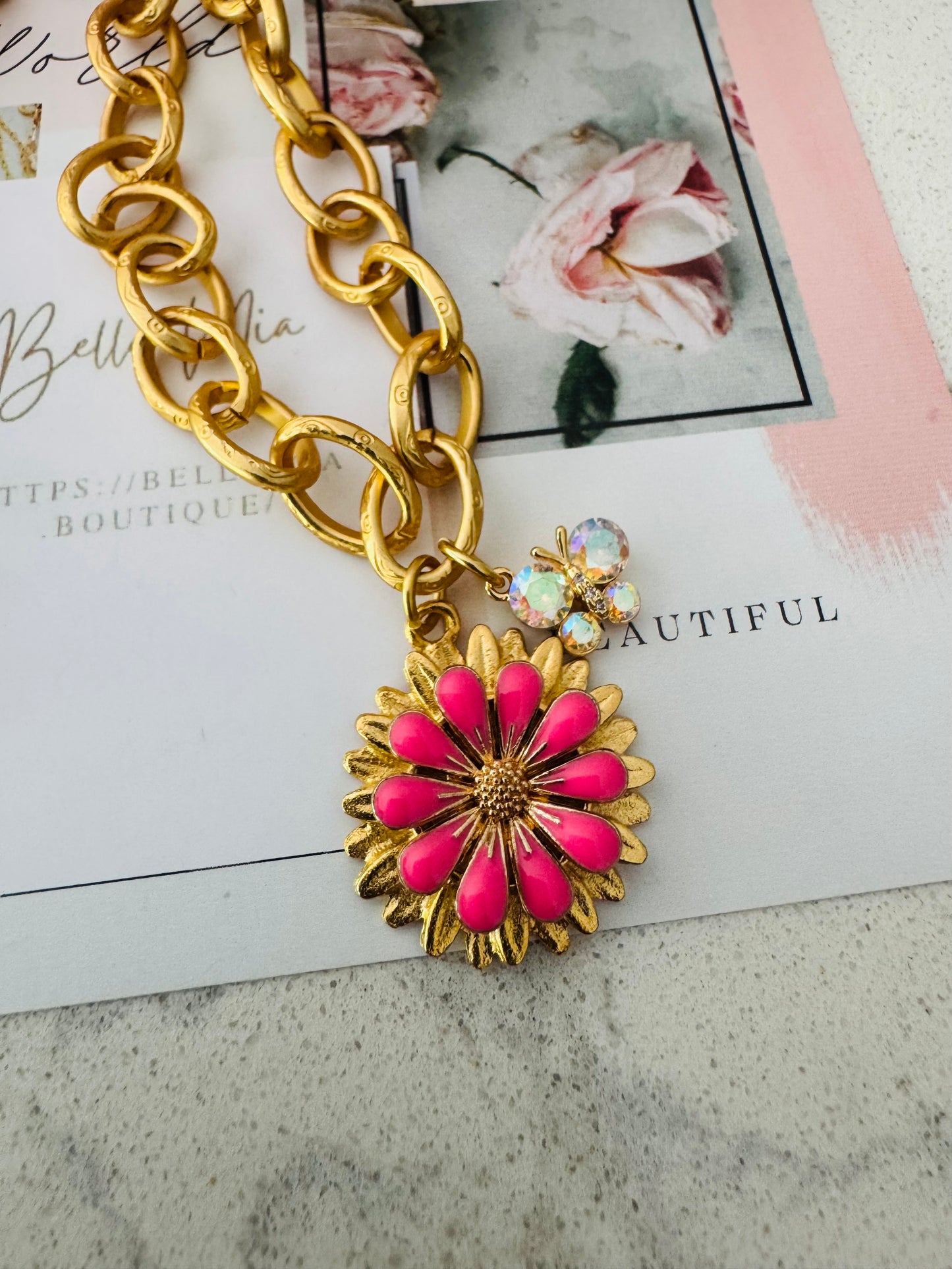 Floral&Butterflies Necklace