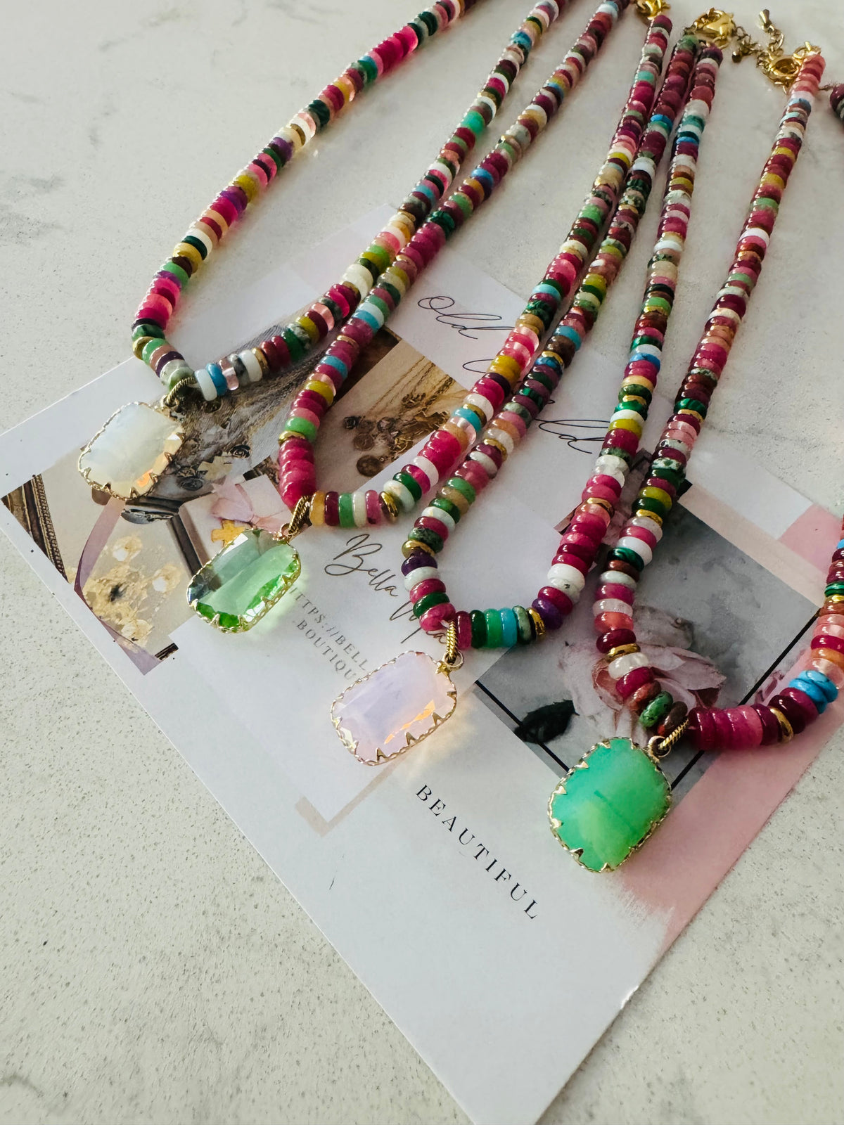 Gia&Mint Beaded Necklace