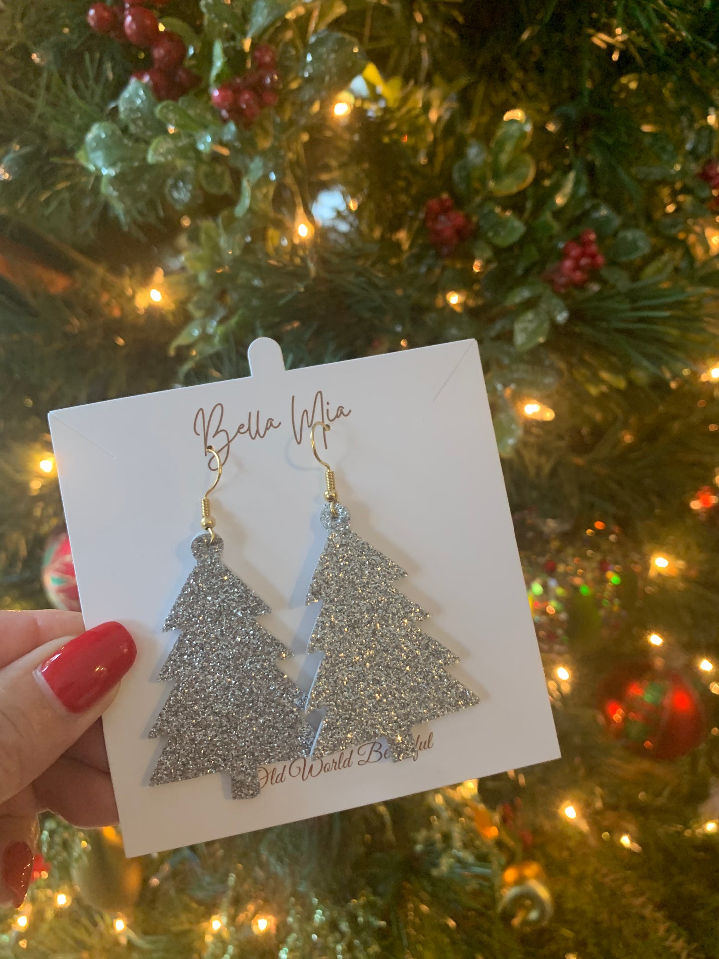 Christmas Leather Earrings ￼