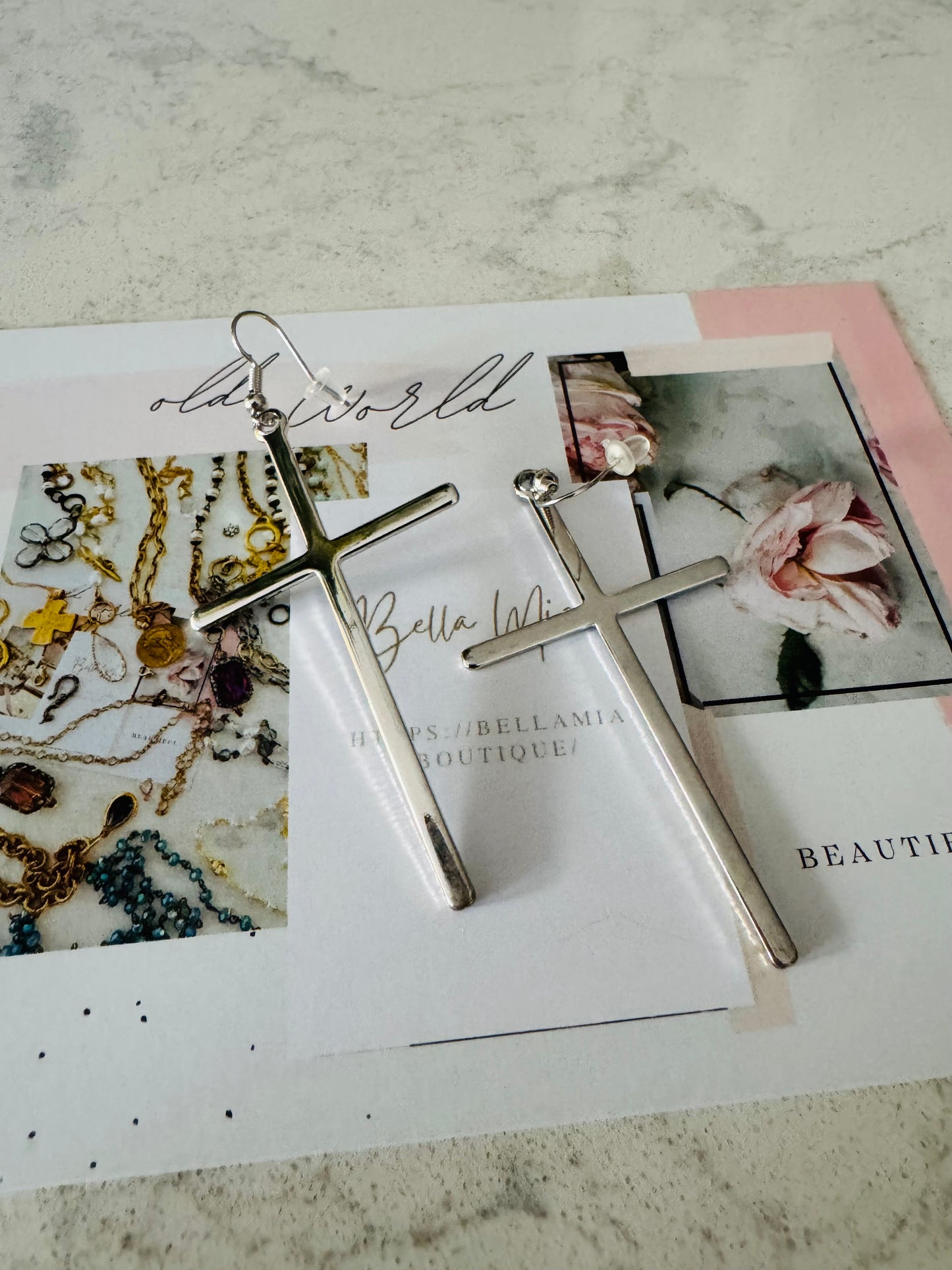 Silver Cross Earrings