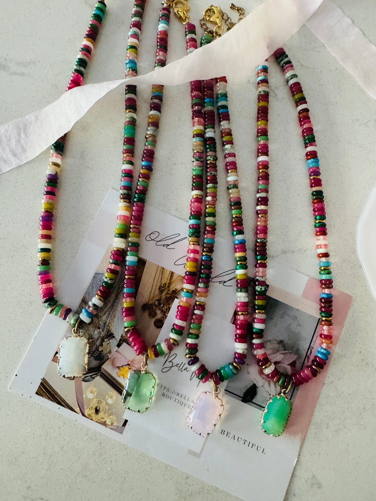 Gia&Mint Beaded Necklace
