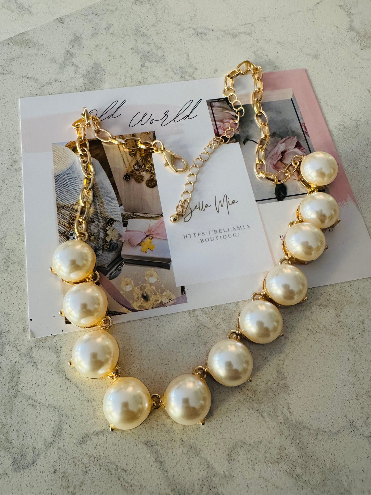 Dime Pearl Necklace Set