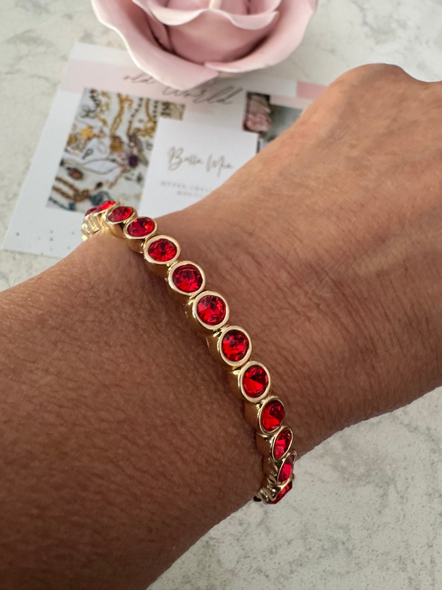 Red, White & Blue Crystal Bracelet