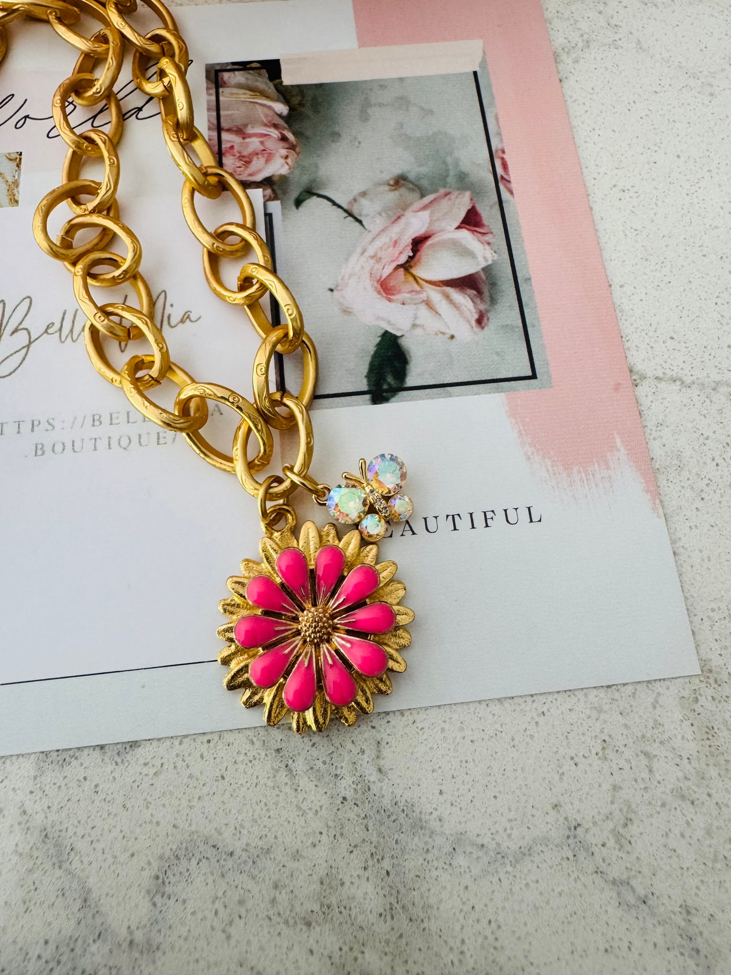 Floral&Butterflies Necklace