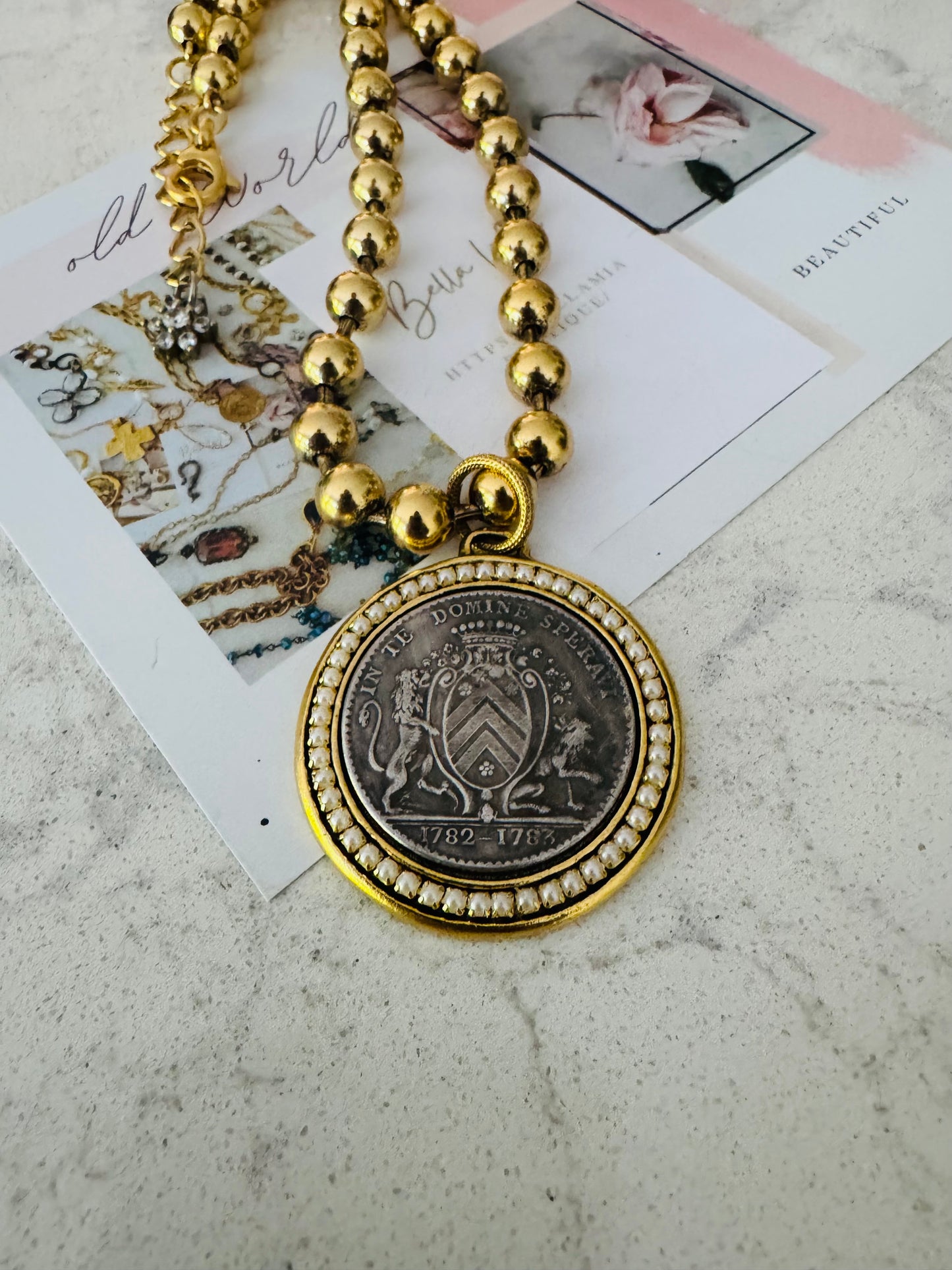 French Vintage Coin Necklace