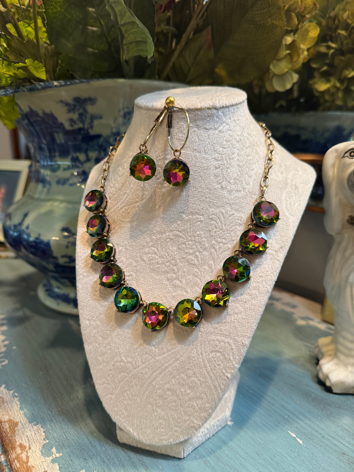 Dime Crystal Necklace Sets