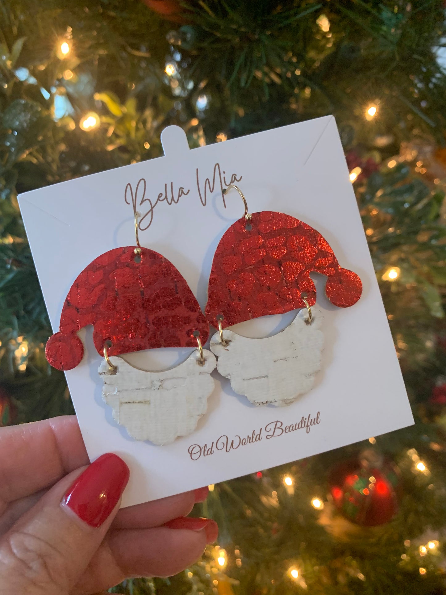 Christmas Leather Earrings ￼