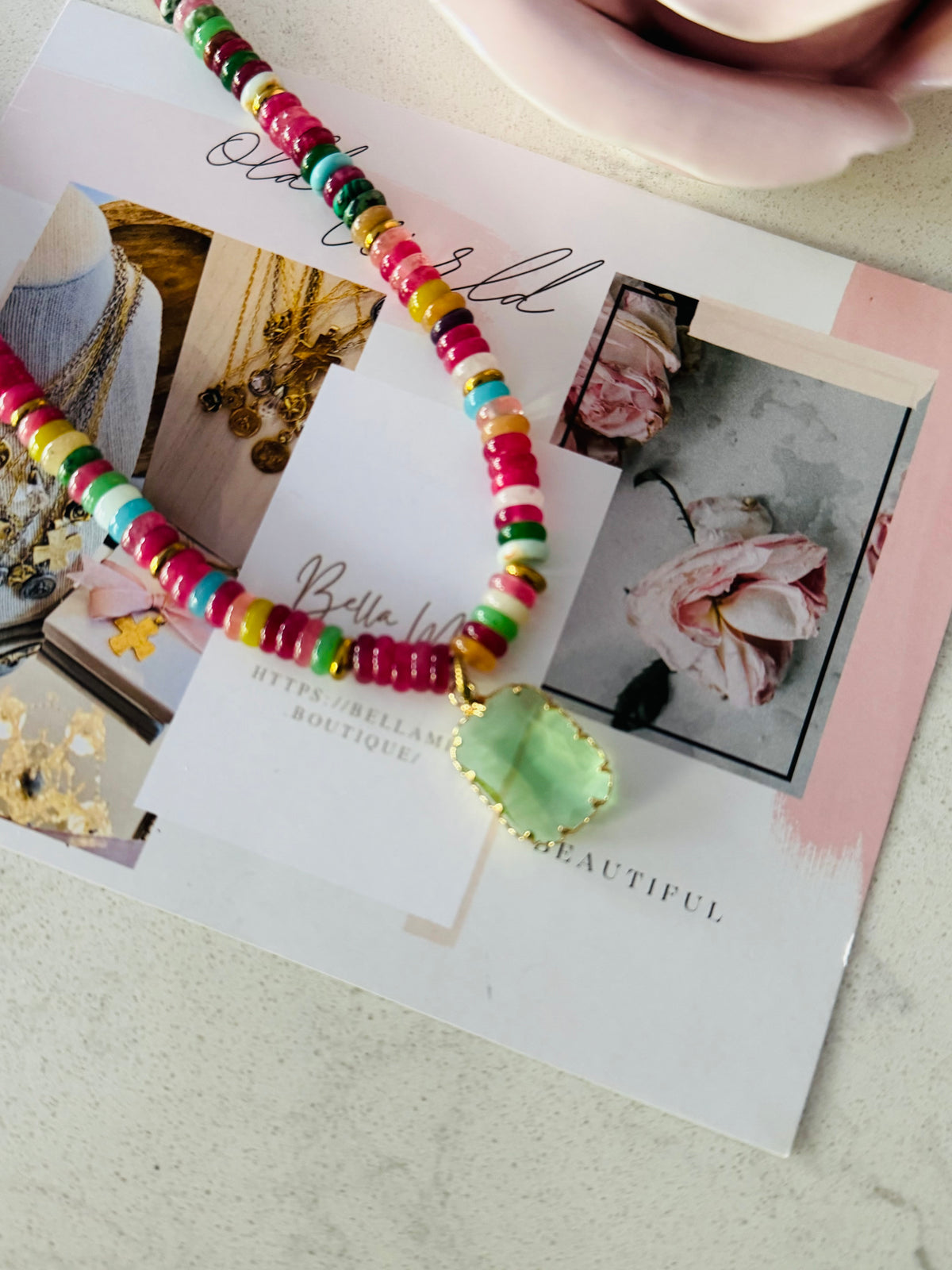 Gia&Mint Beaded Necklace