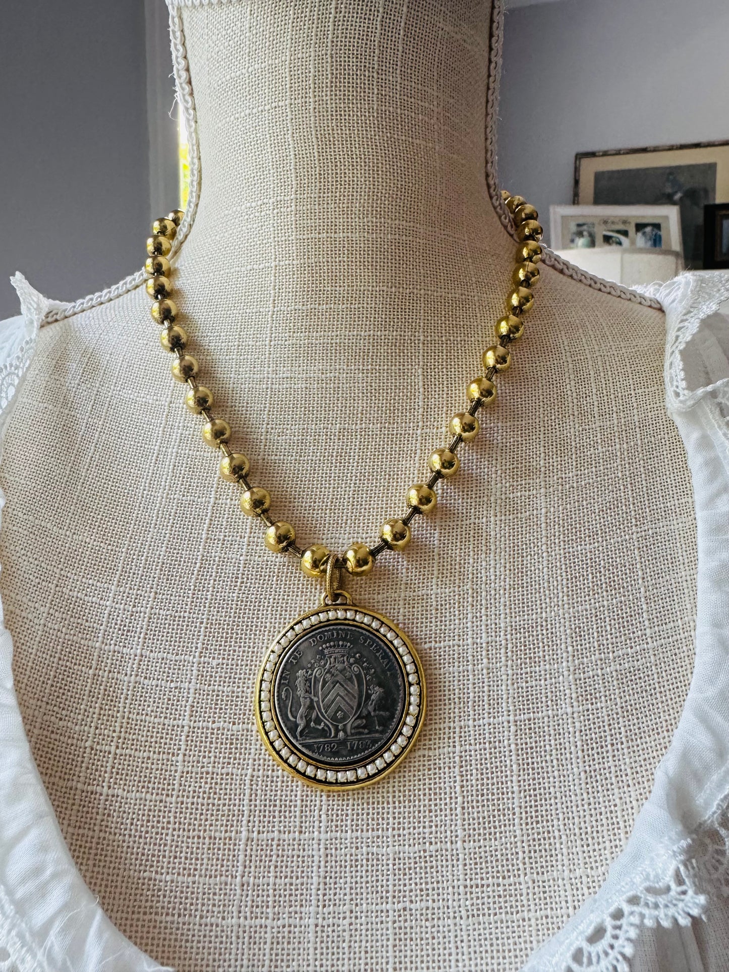 French Vintage Coin Necklace