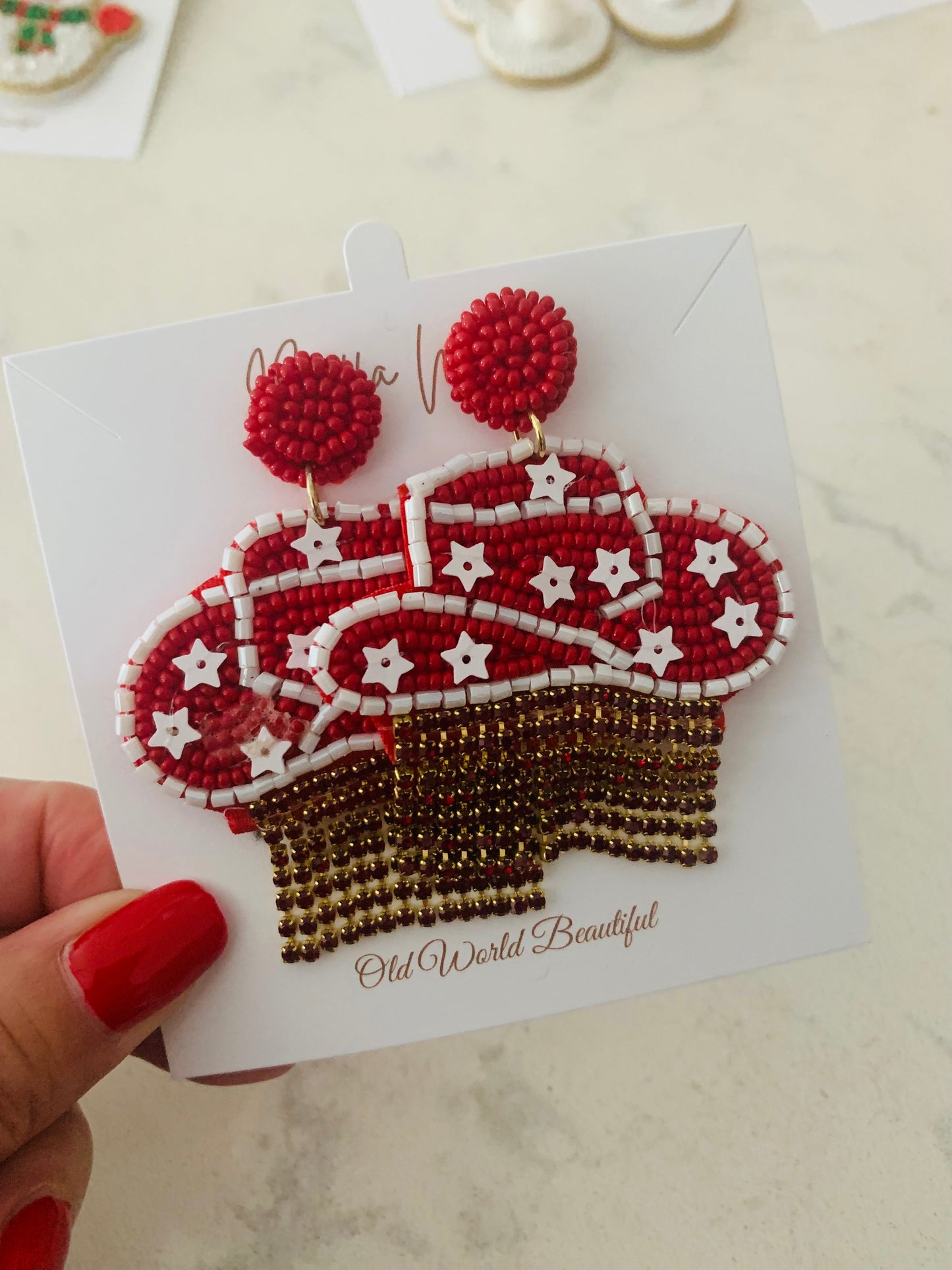 Whimsical Beaded Festive Earrings