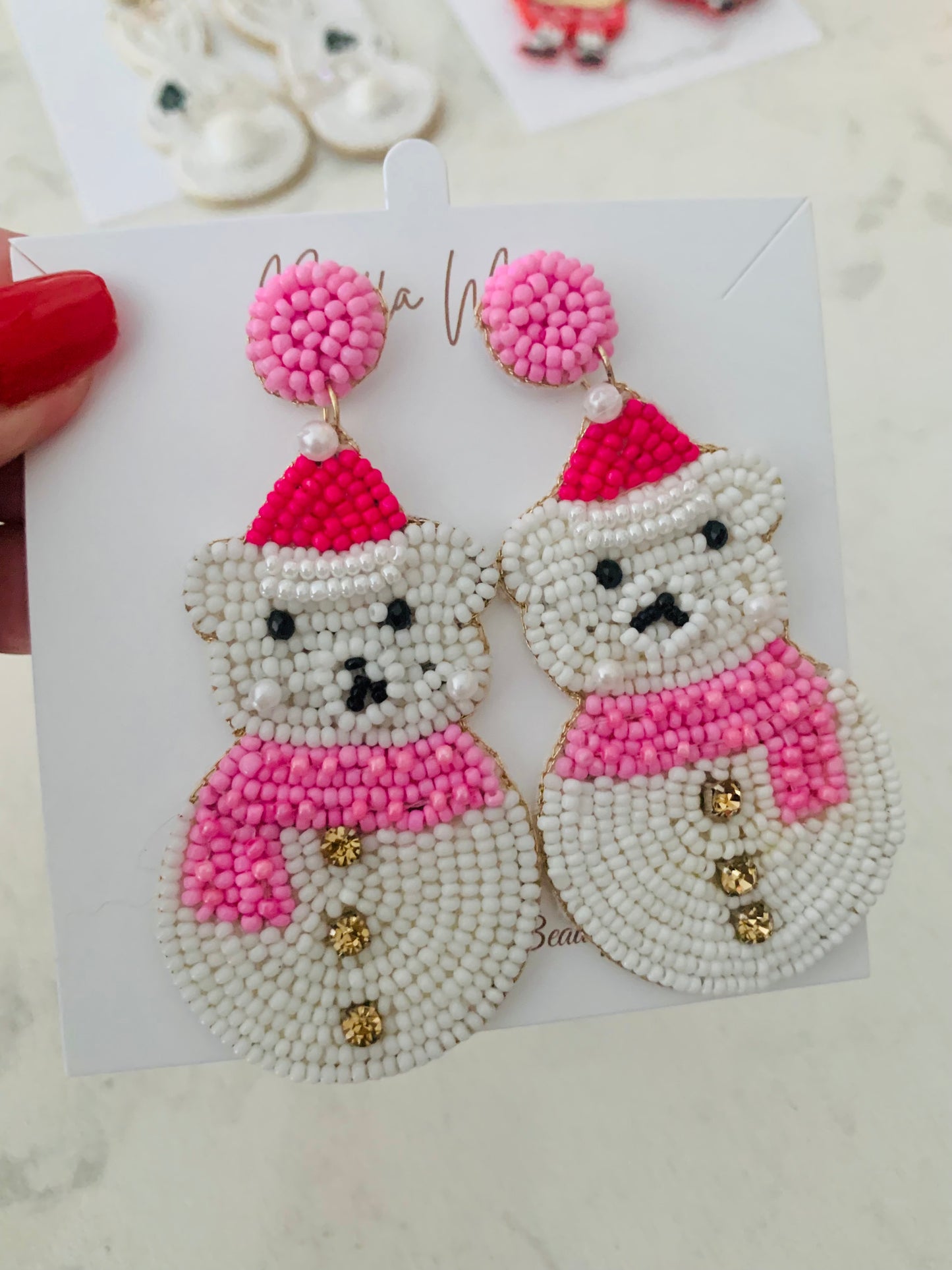 Whimsical Beaded Festive Earrings