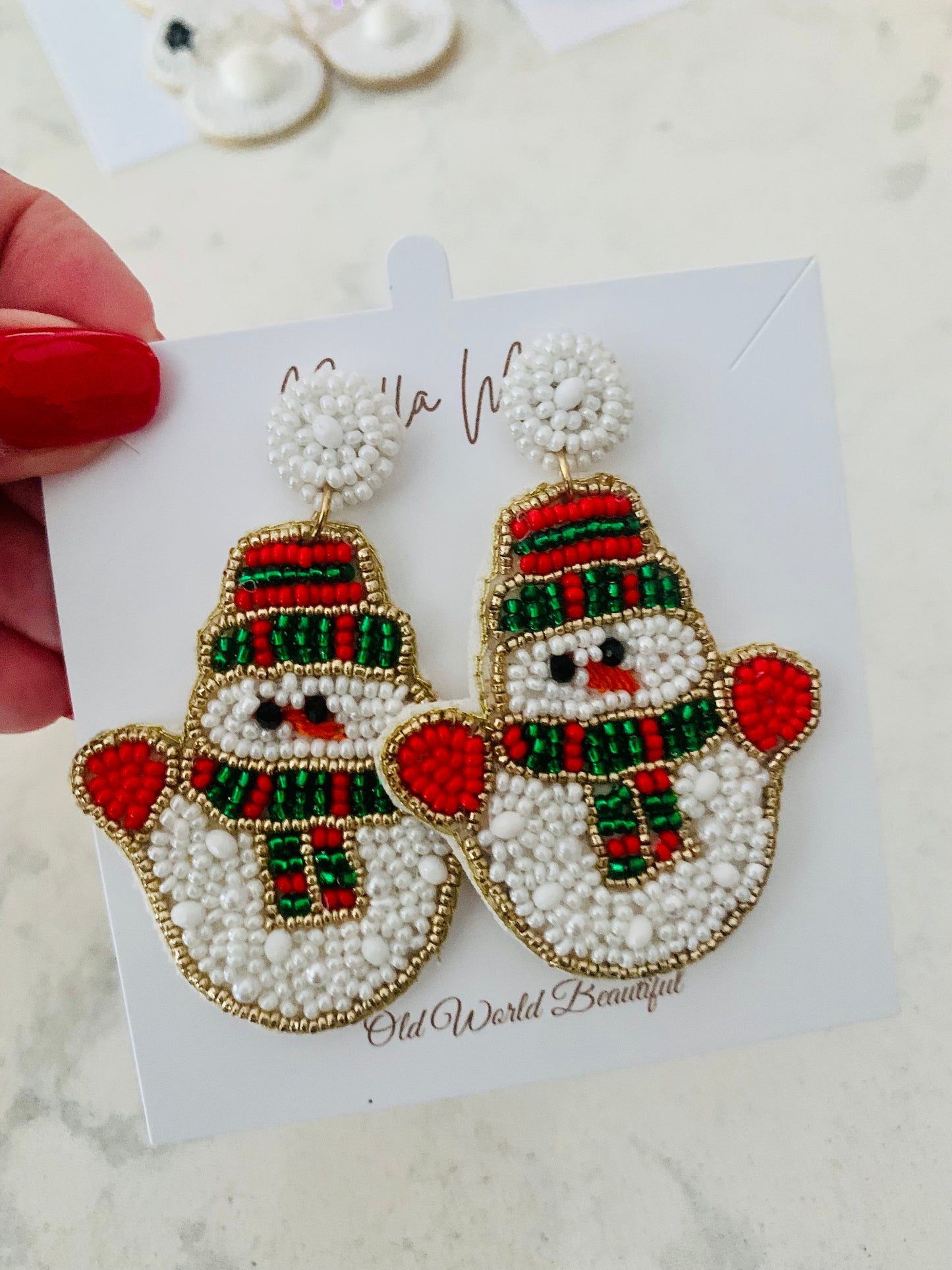 Whimsical Beaded Festive Earrings