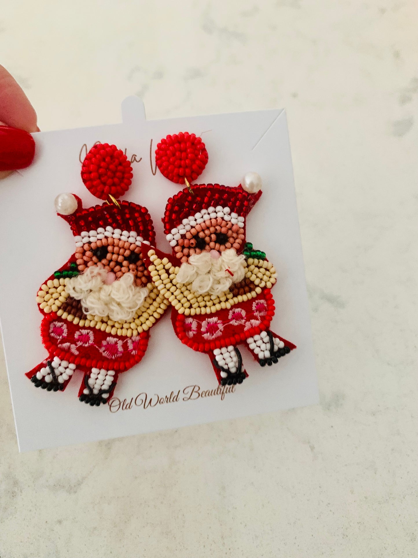 Whimsical Beaded Festive Earrings