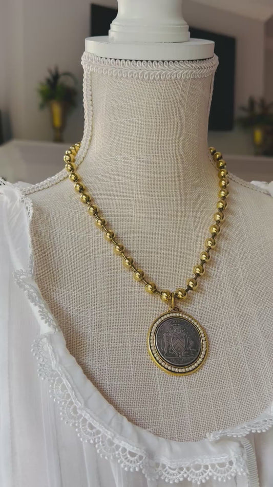French Vintage Coin Necklace
