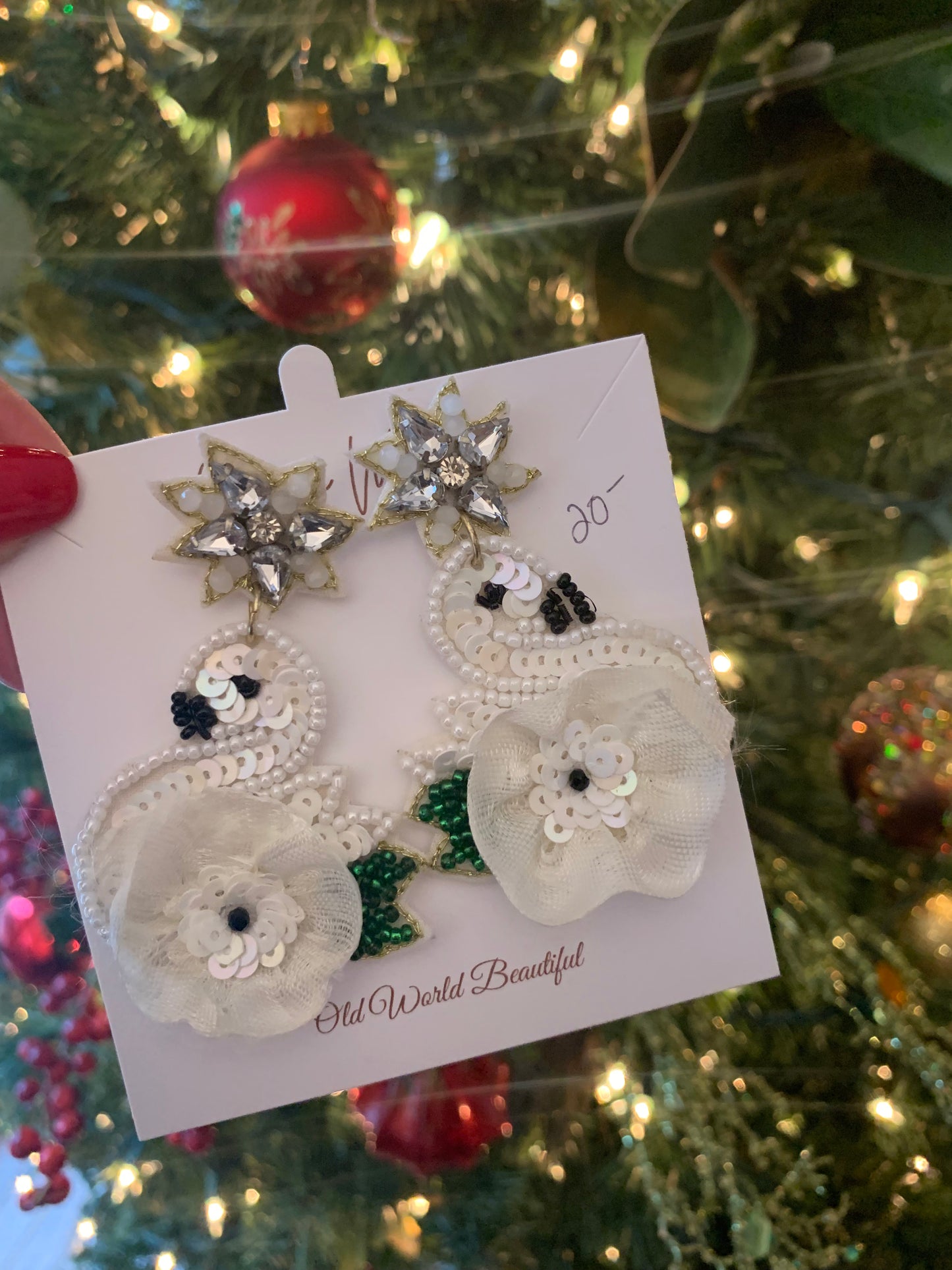 Whimsical Beaded Festive Earrings